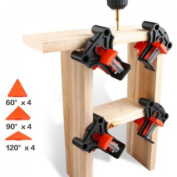 Pince d’atelier 90° – Pack 4 pièces multi‑fonctionnel avec cadre photo