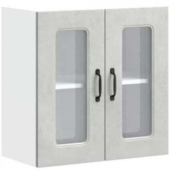 Vidaxl Kalmar Concrete Grey Glass Door Kitchen Wall Cabinet – Engineered Wood