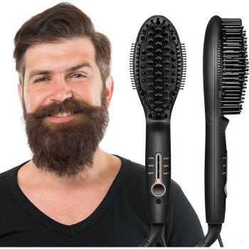 Peine alisador eléctrico de cerámica para barba y cabello