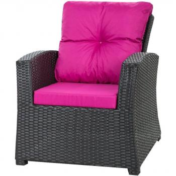 Coussin tressé en résine, 56x52x7 cm, rose – Idéal pour chaises à dossier haut