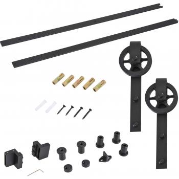HOMCOM Sliding Barn Door Kit for Single Wooden Door