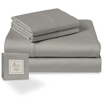 Cozy Nest 400 Thread Count Cotton King Size Bed Sheet Set in Grey