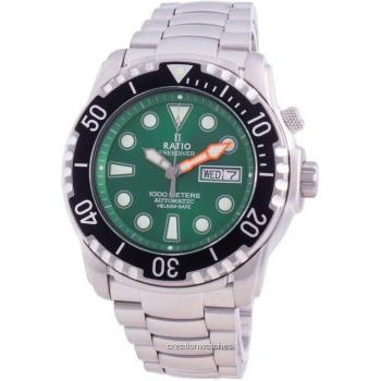 Montre pour homme Ratio FreeDiver 1000M Saphir automatique 1068HA96-34VA-GRN vert