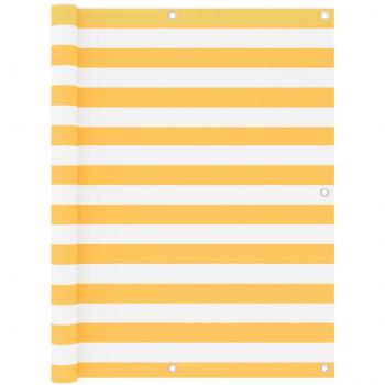 Toldo Balcón Vidaxl Tela Oxford Blanco Amarillo 120x500
