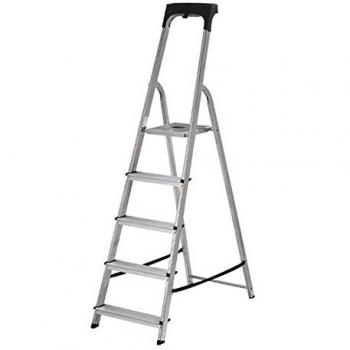 Werner Aluminium Step Ladder 5 Tread High Handrail 7410518 ABR60605