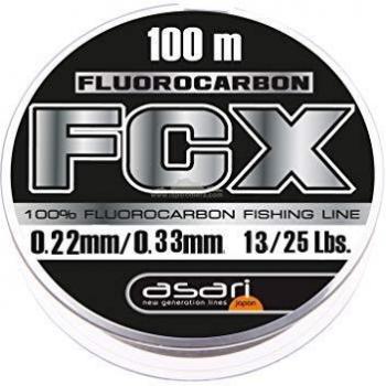 Línea de Pesca de Fluorocarbono Asari FCX 100MTS 0.22Ø
