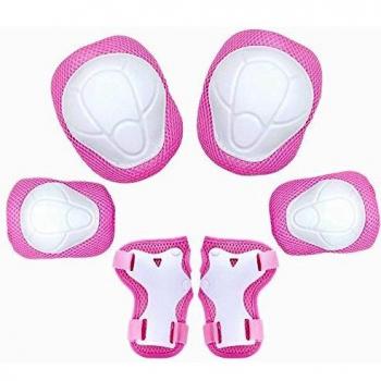 KUYOU 6 in 1 Kids Knee Elbow Pads and Wrist Guards Set for Rollerblading and Biking