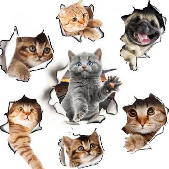 Autoadesivi Decorativi per Toilette Gatti e Cani