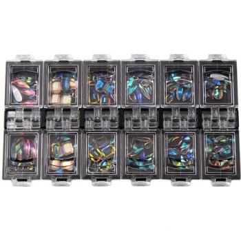 Mixed Size 3D Nail Art Crystal Decals with Storage Container