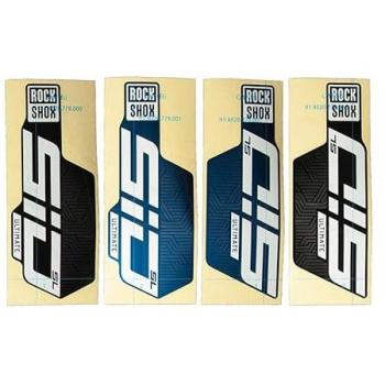 Pacchetto Adesivi RockShox Forcella Nero Lucido e Blu Schiacciato Sid Sl Flight Attendant 29 D1 202+
