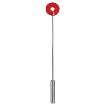 Chibata Ouch! Chicote de Couro Vermelho com Extremidade Metálica