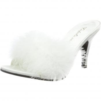 Fabulicious Damen AMOUR-03 Sandalen, Wht Satin-Fur