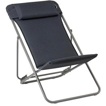 Lafuma MAXI Transat BEC Folded Deck Chair, Dark Grey