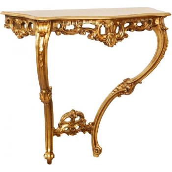 Biscottini Gold-Finished Wood Console, Italy