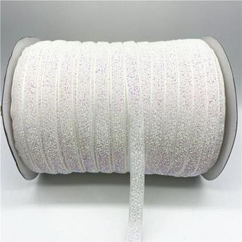 Cinta de alambre con purpurina blanca 20MM