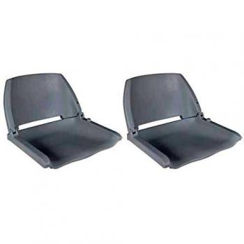 VidaXL Grey Boat Seats 2 Pack with Foldable Backrest