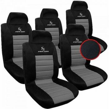 Set di Cover per Sedili Auto Universali, Grigio Nero, 5 Unità