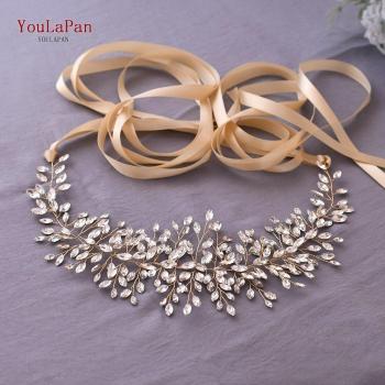 YouLaPan ceinture strass dorée pour robe de mariée SH237-G
