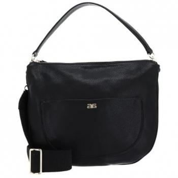 Abro Clara Big Hobo Bag in Schwarz/Gold