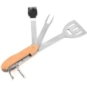 Stainless Steel Grill Tool Kit with Spatula and Fork for Barbecue