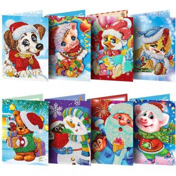 8pcs 5D DIY Special Shaped Diamond Greeting Cards
