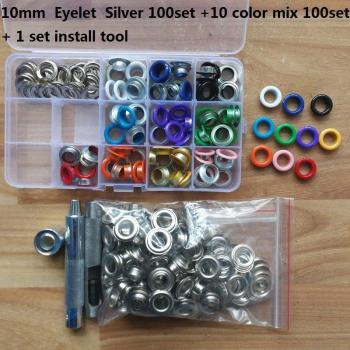 200set Assorted Color Eyelet and Punch Die Tool Set for Leather Craft, 10mm