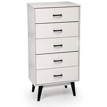 Arredo cassettiera 5 comparti bianco 60x40x118 cm