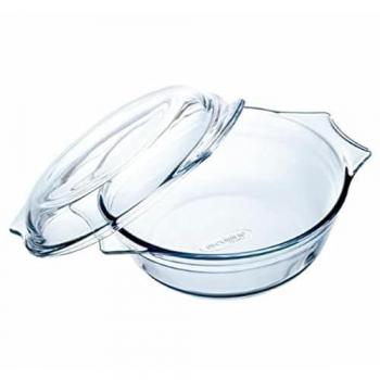 ProBake Clear Glass Plate Set – 23.5 × 20.5 × 10 cm, Includes Covers (3pcs)