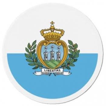 San Marino Rundmagnet – Flagge – 10 cm – 50 Stück – synthetisches Kunstharz – gemischt