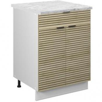 Fame‑Line 60 cm Meuble Cuisine – tiroirs, marbre, chêne blanc