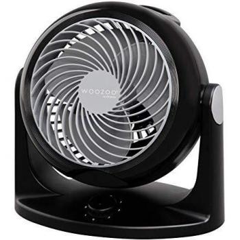 Iris Woozoo by Ohyama PCF-HD18N leiser Tischventilator, 34 W, schwarz, 26,5 x 25,5 x 28,3 cm