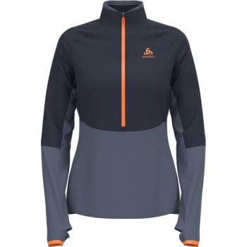 Odlo Damen Mid Layer DESCENT CW 200 SL, Halbreissverschluss, Ceramiwarm, marineblau, Größe L