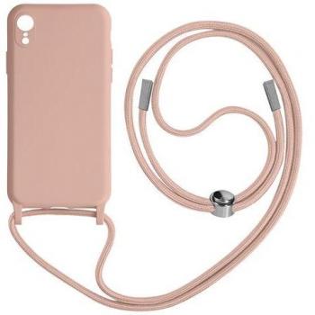 Housse semi‑rigide AVIZAR iPhone XR – Poignée 80 cm – Teinte Rose
