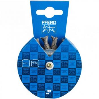 PFERD Round Brush Zopft RBG 76 mm Ø 6 mm Shank Ø 0.50 mm Steel Wire