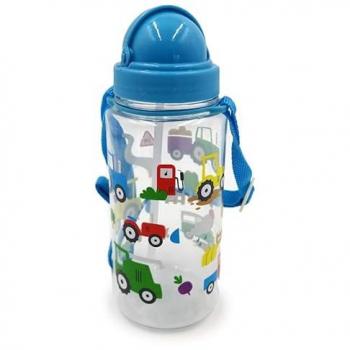 Wiederverwendbare Kunststoff-Trinkflasche für Kinder mit Traktor-Design