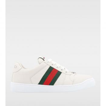 Gucci Sneakers Ace Web in pelle con motivo GG, taglia 36