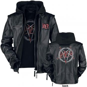 Giacca di pelle nera per uomo Slayer