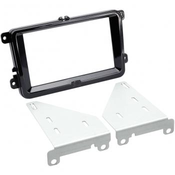 2-DIN Radioeinbauset Klavierlack Schwarz für Seat / Skoda / VW