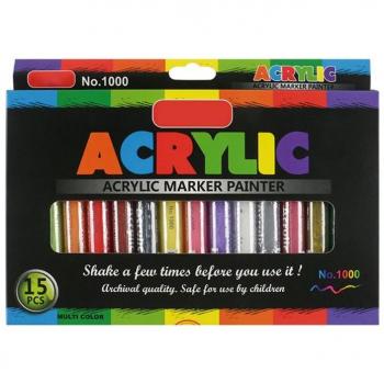 15 Kleuren Acryl Verf Marker Pen