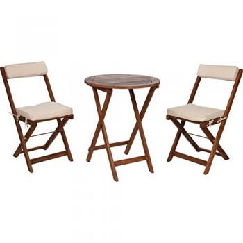 Conjunto de Jardín 1 Mesa Bistro y 2 Sillas Redondas