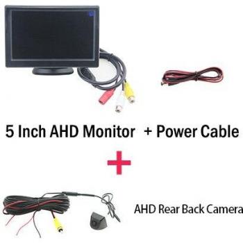 5 Inch 1024x600 AHD Monitor with 170° Starlight Night Vision and Full HD Fisheye Camera