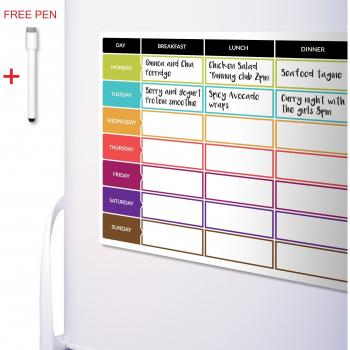 Weekly Meal Plan Magnet with Pen