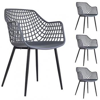 IDIMEX LUCIA Gartenstuhl 4er Set – robustes Sitzmöbel für Balkon & Terrasse