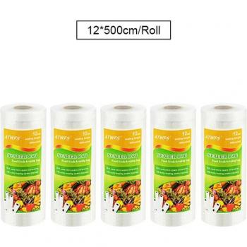 Sacs alimentaires sous vide 5 rouleaux 12/17/20/25/28*500cm