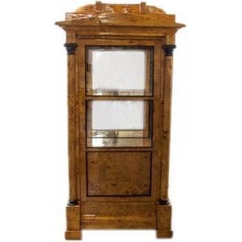 Casa Padrino Walnuss-Vitrine im Biedermeierstil – Barock-Optik Wohnschrank