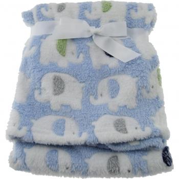 Tagesdecke Kinderbabe Bieco – Jungen, blau, flauschiger Elefant