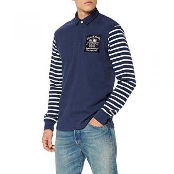 Polo Rugby Náutico Hackett, Multicolor (Navy/White 5DJ), Grande para Hombre
