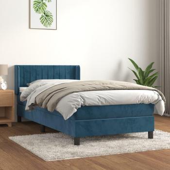 Sommier Tapissier Matelassé, Lit Rembourré Bleu Foncé 90x200 cm