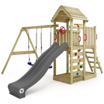 Portique en bois MultiFlyer avec toboggan et balançoire