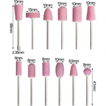12pc Felt Polishing Wheel Set with Ceramic Grinding Heads